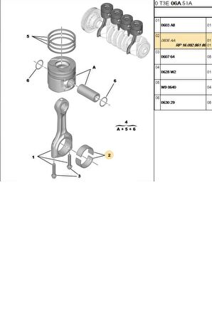 Kol Yatak Std 308 508 307 Rcz C4 C5 EP6 (CR4633SM-0606W9)