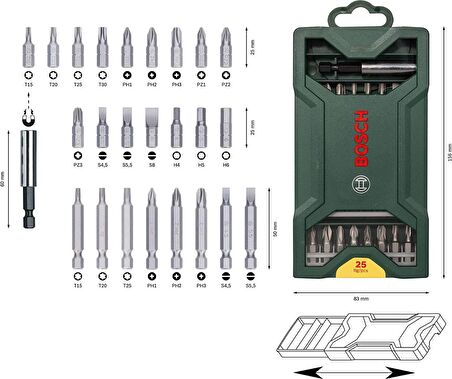 BOSCH X-LİNE 25 PARÇA VİDALAMA SETİ