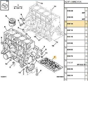 Takım Conta Partner Berlingo DW10 (22202007-0197X3-0197X4)