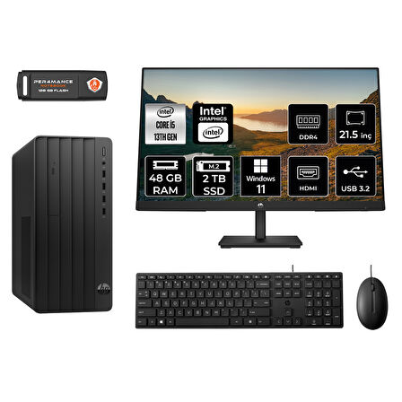 HP PRO TOWER 290 G9 MW9ESD144 i5 13500 48GB RAM 2TB SSD 21.5" W11P MASAÜSTÜ PC