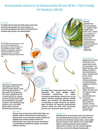 Botanicallab Aloevera Ve Niacinamide Serum 30 ML+ Zerdeçal Kil Maskesi 100 Ml
