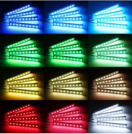 9 Ledli Ayak Altı Led Lamba Sese Ve Müziğe Duyarlı Kumandalı Led Rgb
