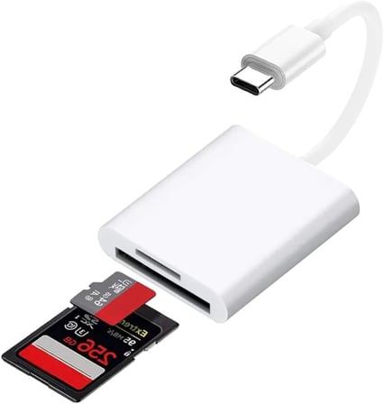 Type-c Girişli iPhone 15 16 serilerine Uyumlu Kart Okuyucu SD Kart Adaptörü TF Kart Okuyucu Disk Adaptörü Mobil Kart Okuyucu (Type- C Girişli)