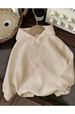 Karakter Baskı Detaylı İçi Polarlı Kapüşonlu Sweatshirt