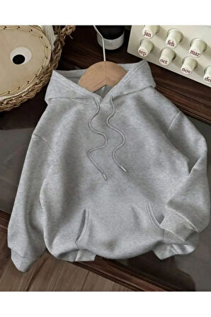Karakter Baskı Detaylı İçi Polarlı Kapüşonlu Sweatshirt