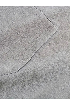 Çiçek Baskı Detaylı İçi Polarlı Kapüşonlu Sweatshirt
