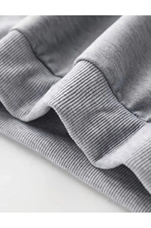 Baskılı İçi Polarlı Kapüşonlu Sweatshirt