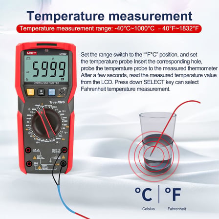 Unı-t Ut 89X Dijital Multimetre True Rms Ncv 1000V Ac/Dc 20A Ac/Dc