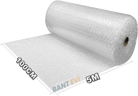 Bant Evi Balonlu Naylon Patpat 100cm Genişlikte Rulo Havalı Eşya Koruma Ambalaj Pat Pat (100cm x 5m)