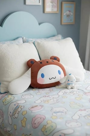 MINISO Sanrio Lisanslı Cinnamoroll Yastık Battaniye – 2’si 1 Arada Figürlü Yastık