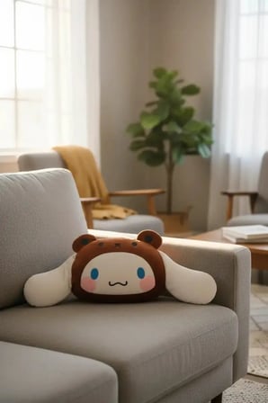 MINISO Sanrio Lisanslı Cinnamoroll Yastık Battaniye – 2’si 1 Arada Figürlü Yastık
