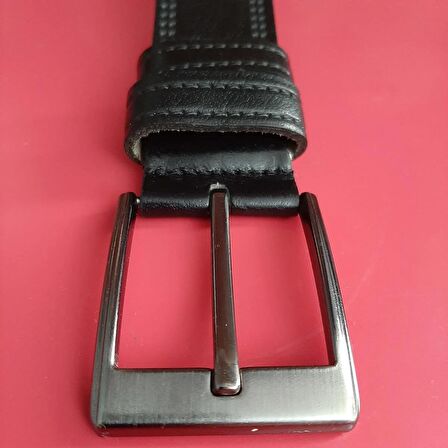 Erkek 4 Cm. Siyah Hakiki Deri (Vejetal Dana Derisi) 120 Cm. Gvn-0052