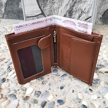 Hakiki Deri Erkek Bozuk Para Gözlü Taba Cüzdan gvn-0129