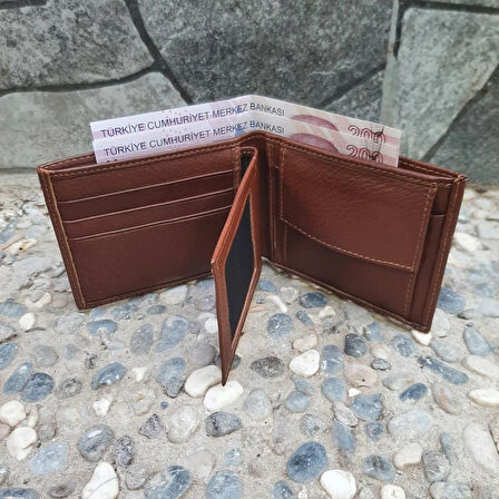 Hakiki Deri Erkek Bozuk Para Gözlü Taba Cüzdan gvn-0130