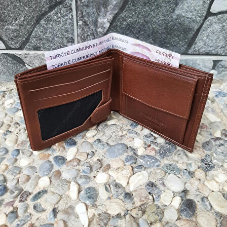Hakiki Deri Erkek Bozuk Para Gözlü Taba Cüzdan gvn-0132
