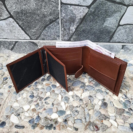 Hakiki Deri Erkek Bozuk Para Gözlü Taba Cüzdan gvn-0132