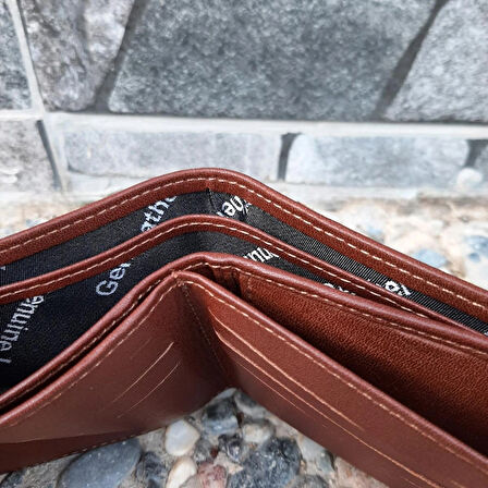 Hakiki Deri Erkek Bozuk Para Gözlü Çıtçıtlı Taba Cüzdan gvn-0134