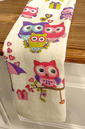 5'li Pamuklu Baskılı Havlu Seti 30x50 cm El Yüz Mutfak Havlusu Yumuşak Desenli Su Emici Set