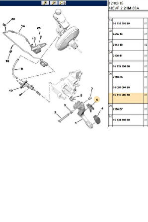Boxer Jumper3 E5 E6 Ducato3 E4 E5 Debriyaj Pedal Sensörü Euro 5 Euro 6 Orj (P1611520080)