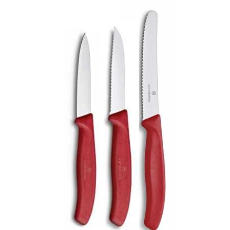 Victorinox Swiss Classic Sebze Bıçağı Seti 3'lü Kırmızı 