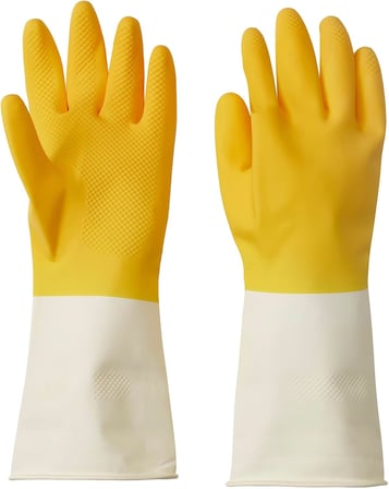 Temizlik eldiveni, parlak sarı-kırık beyaz, M, 2 adet