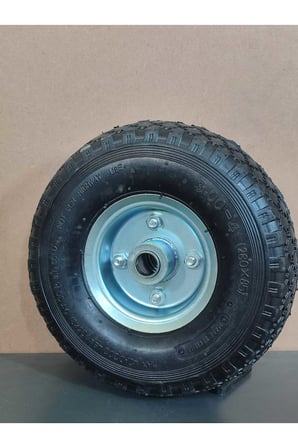 260x85 Mm Çelik Jant Tekerlek Siboplu Bilyeli Rulmanlı Havalı Dublex El Arabası Yük Taşıma Tekeri