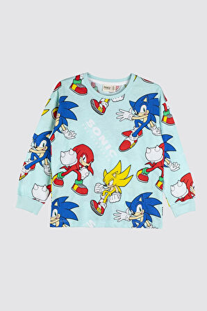 The Hedgehog Super Sonic Desenli %100 Pamuk Çocuk Pijama Takımı