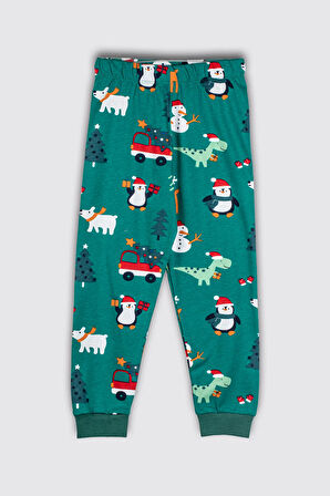 Yılbaşı Temalı Baston Şeker Desenli %100 Pamuk Unisex Pijama Takımı