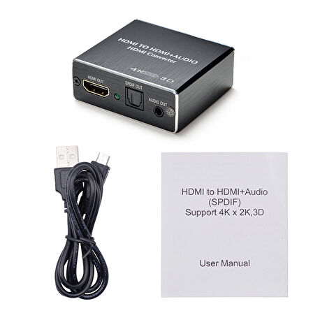 Anunnaki HDMI + Audio Out Ayırıcı Extractor Converter SPDIF Toslink Optik 3.5mm Ses Çıkışlı 4K