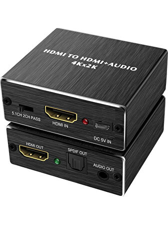 Anunnaki HDMI + Audio Out Ayırıcı Extractor Converter SPDIF Toslink Optik 3.5mm Ses Çıkışlı 4K