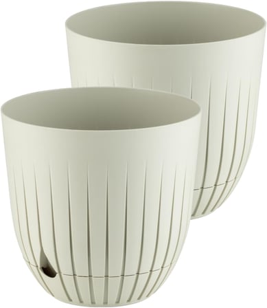 Çizgi Saksı (2, Krem, 1 Litre)