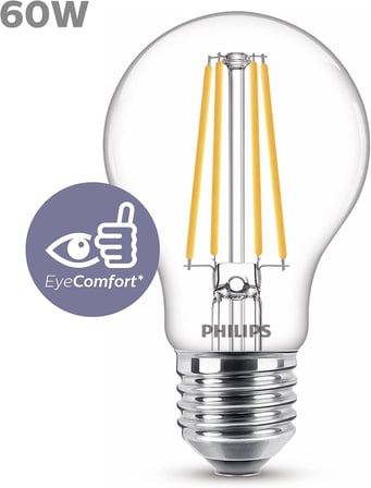 Philips LED Classic 60W A60 E27 Non-Dim 2700K Sarı Işık LED Filament Ampul