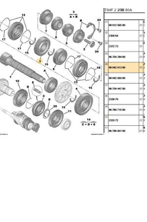 Boxer Jumper Ducato3 2.Vites Dişlisi Orjinal (9804261380-P9845228480)