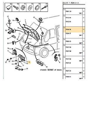 Boxer Jumper Ducato1 Motor Kaput Kilidi (Bpe302009-793436)