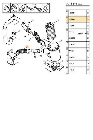 Boxer Jumper Ducato1 2 Hava Filtre Hortumu 2 8 (P1426H3)