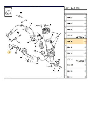 Boxer Jumper3 Hava Filtre Giriş Hortumu Euro 6 Orj (P143490)