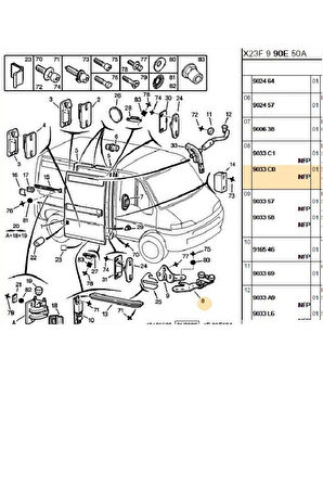 BOXER JUMPER DUCATO SÜRGÜLÜ KAPI ALT MAKARA (PCF379-9033C0-1334554080)