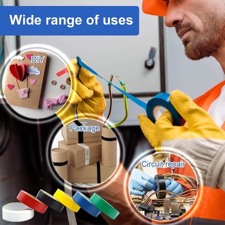 Elektrik yalıtım bandı 6 parça dekorasyon bandı 16 mm x 15 m, toplam 90 m