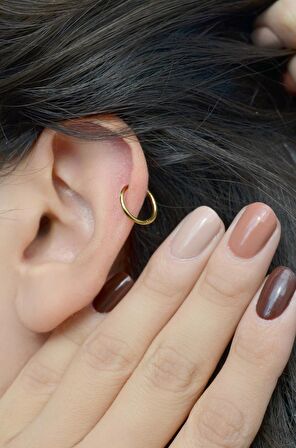 10 mm Düz Çelik Halka Piercing Gold