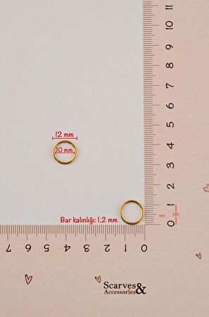 10 mm Düz Çelik Halka Piercing Gold