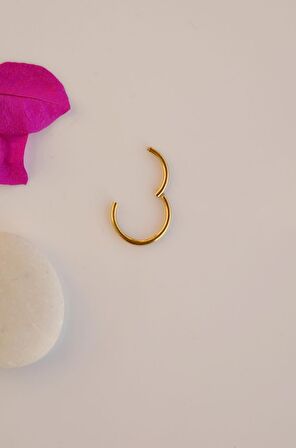 10 mm Düz Çelik Halka Piercing Gold