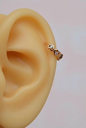 Mini Kalpli Halka Tragus Piercing Helix Kıkırdak