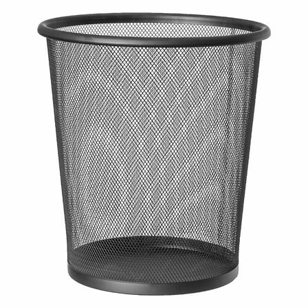 Mesh | 699768 | Kağıt Sepeti File Çöp Kovası Siyah Ofis | Çelik, Siyah | 12 L Kapasite | 26,5 x 29,5 cm