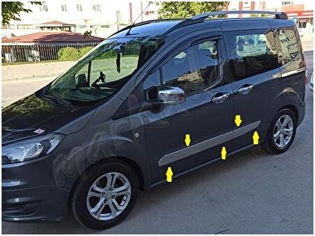 DB Chrome Ford Tourneo Courier Krom Yan Kapı Çıtası 2014 Sonrası 4 Parça P.Çelik