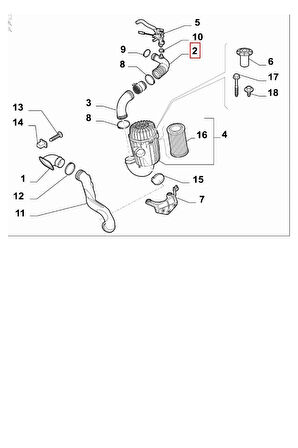   Ducato3 Hava Filtre Borusu (1369011080-1384953080)