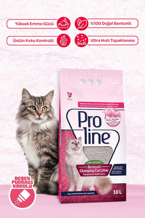 Proline Renkli ve Kokulu Bentonit Kedi Kumu, 10 L