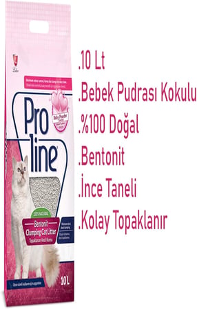 Proline Renkli ve Kokulu Bentonit Kedi Kumu, 10 L