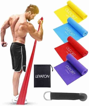 Leyaton 4'Lü Pilates Bandı Seti +Kapı Aparatı Çok Renkli Tek Ebat, 4PLTSST