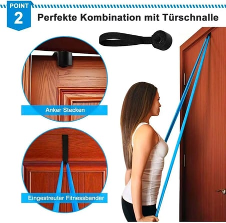Leyaton 4'Lü Pilates Bandı Seti +Kapı Aparatı Çok Renkli Tek Ebat, 4PLTSST
