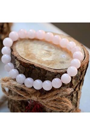 Kar Tanesi Obsidyen Doğal Taş Bileklik 8 Mm